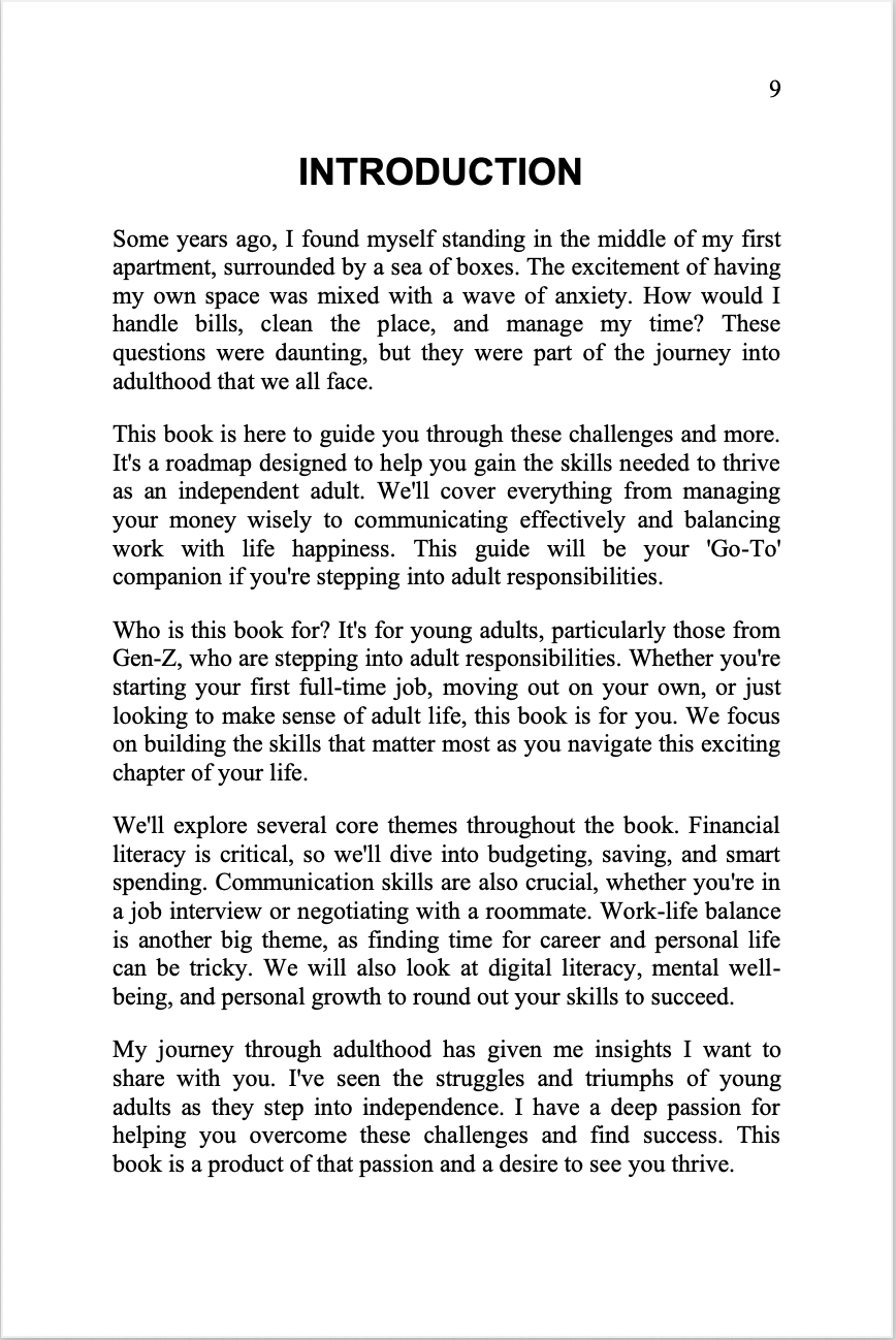 Inside the book