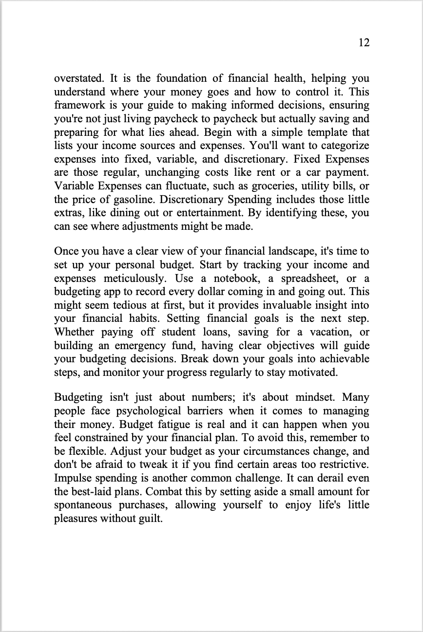 Inside the book