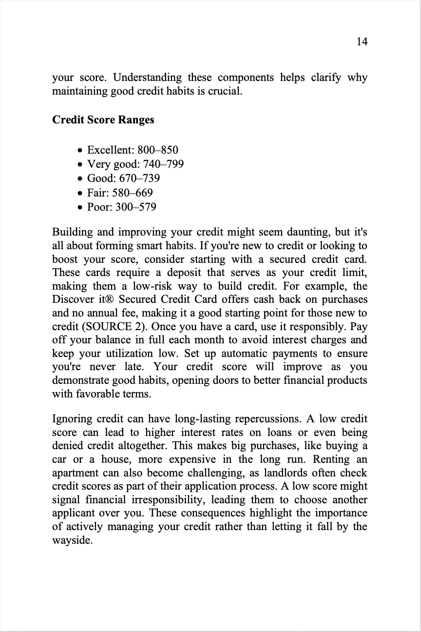Inside the book