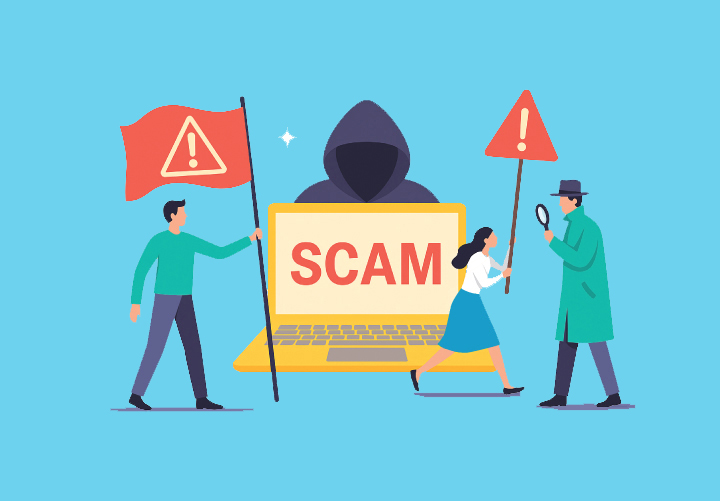 illustrated scam alert