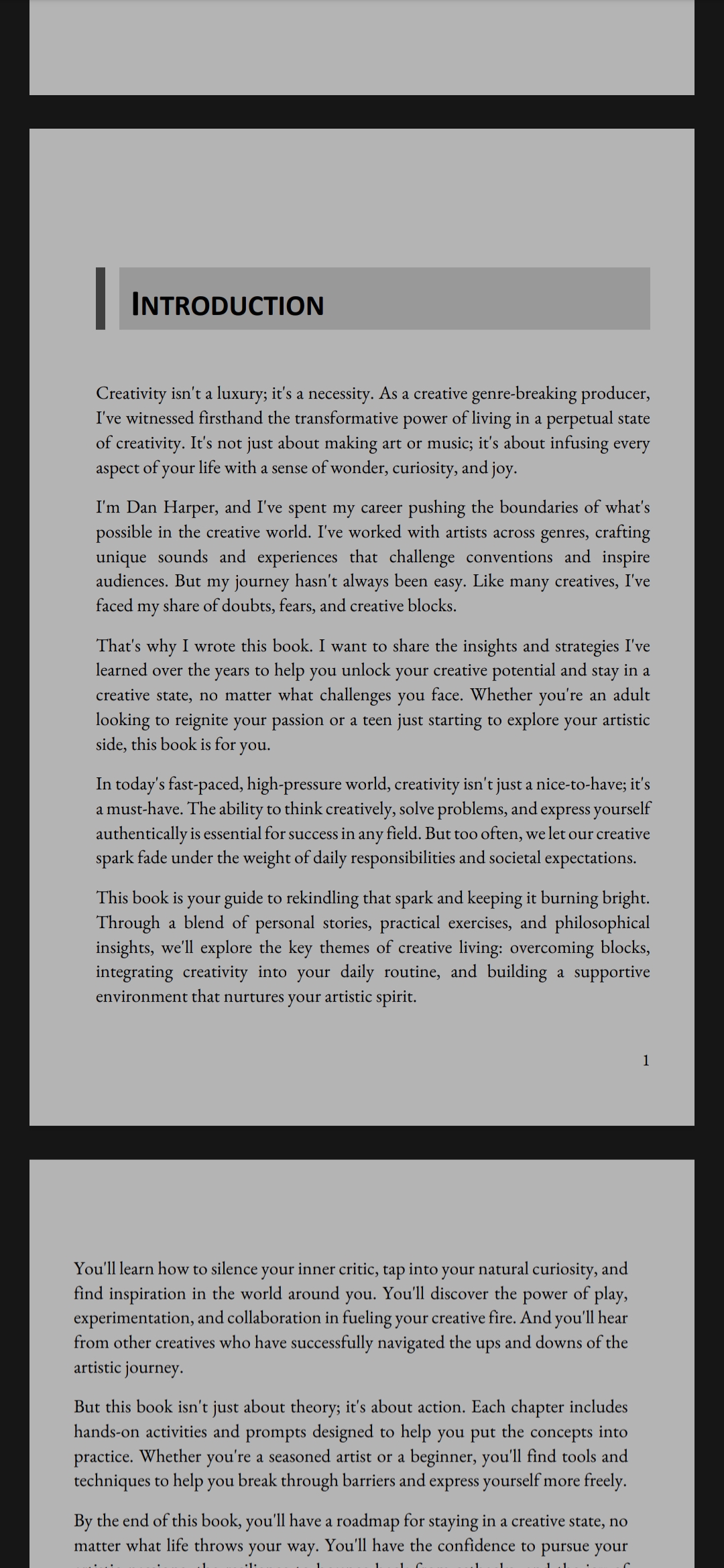 Inside the book