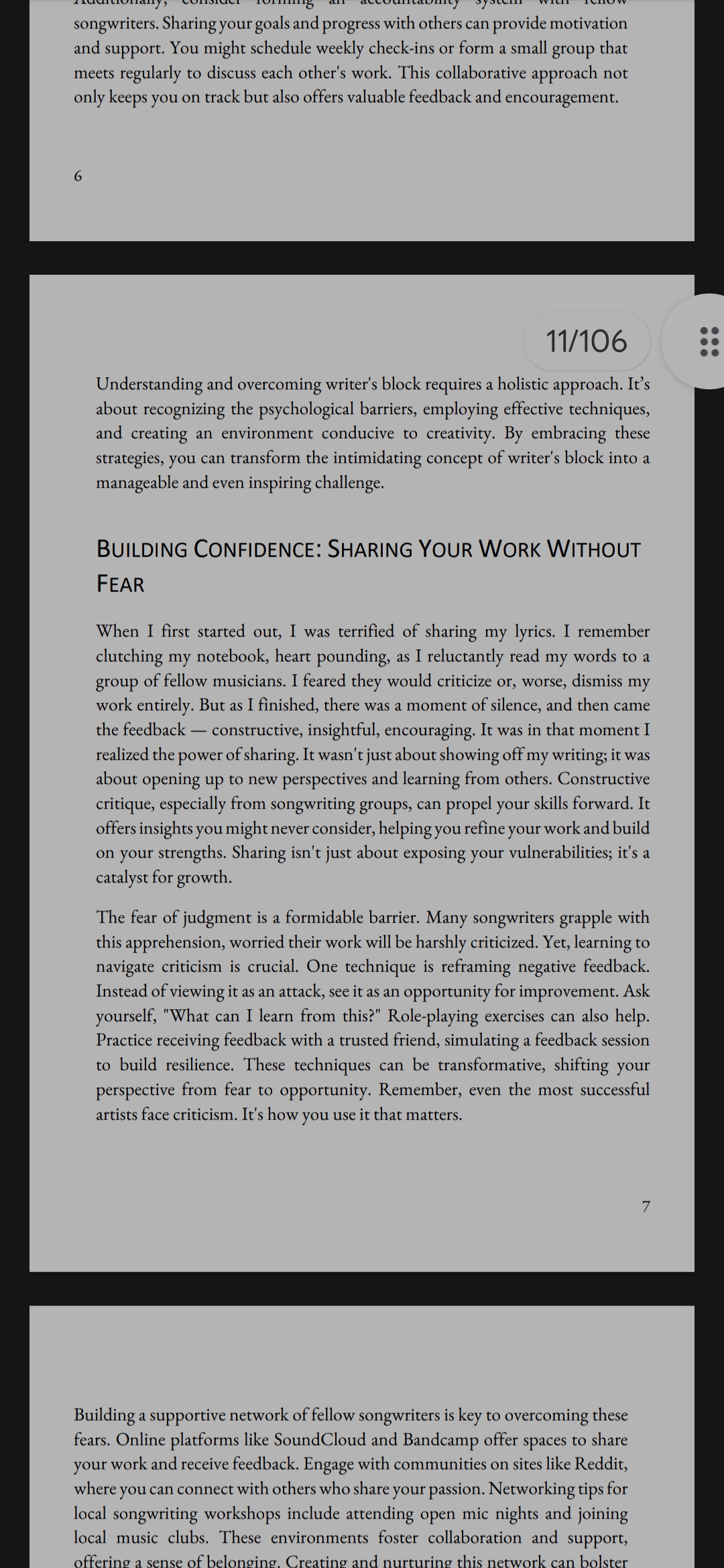 Inside the book