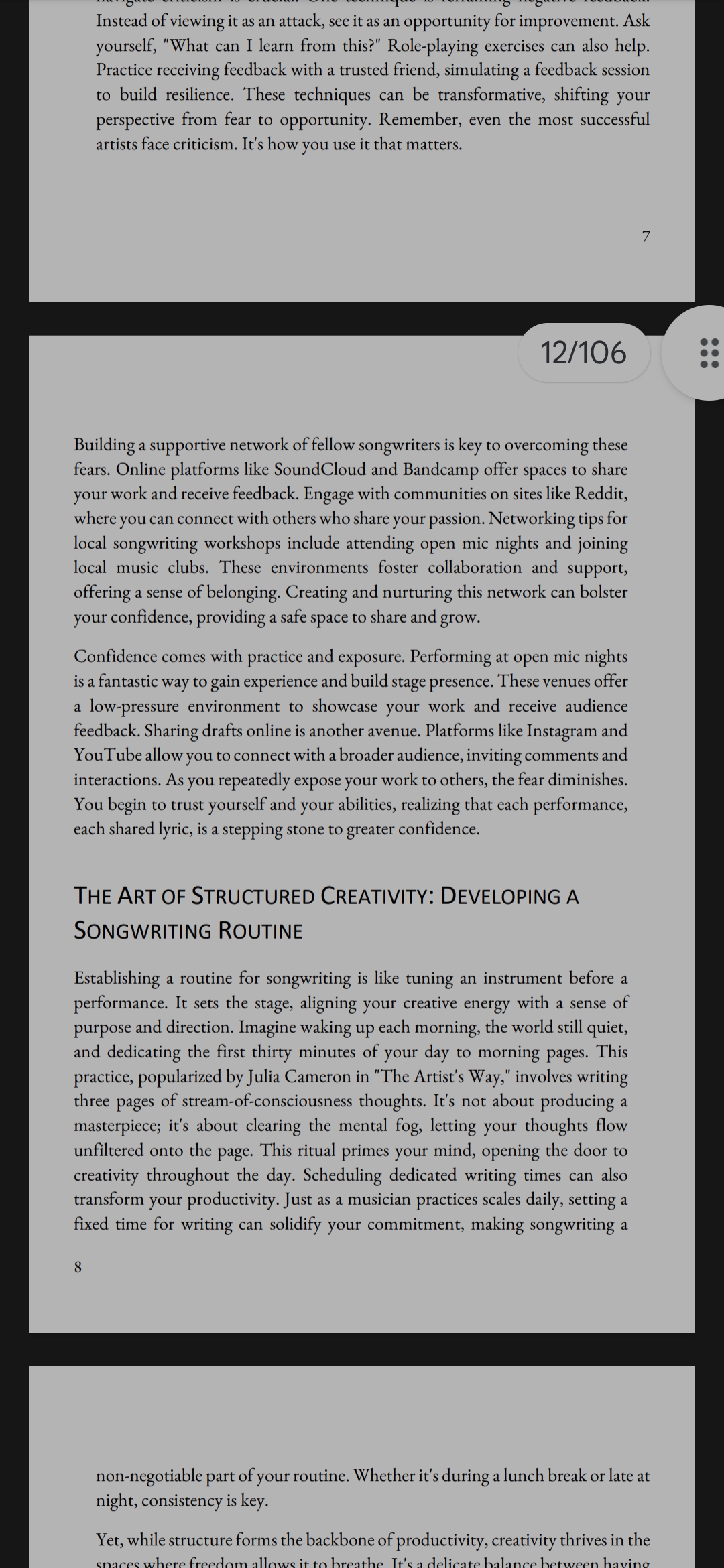 Inside the book